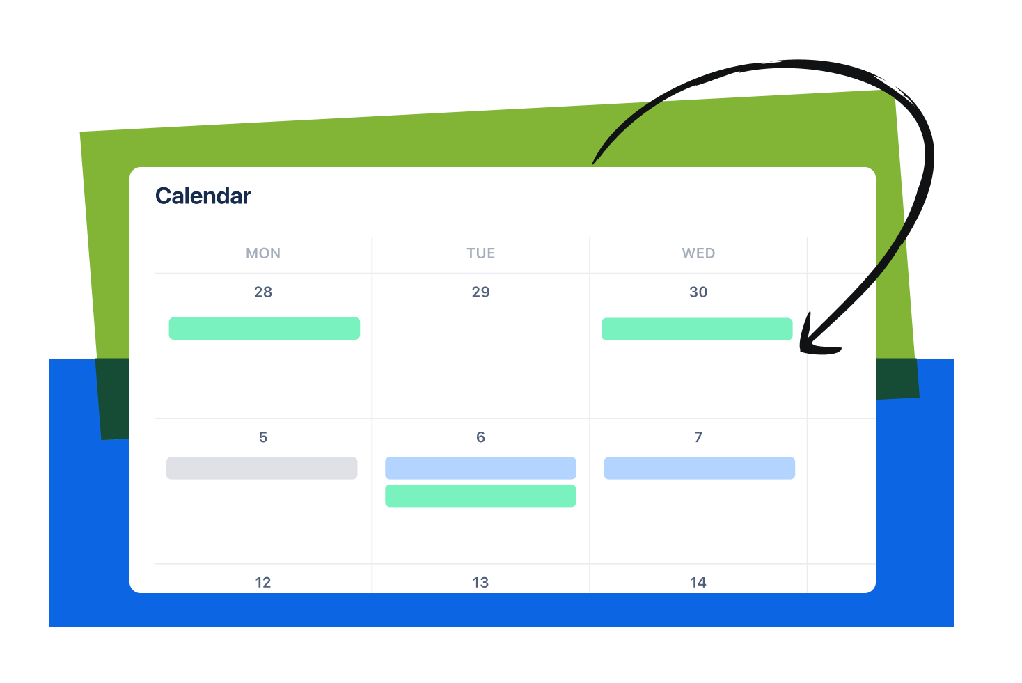 Visualização do calendário do projeto
