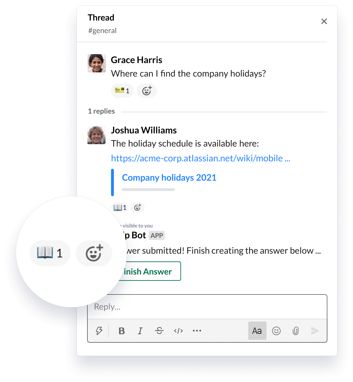Turn any message into a saved answer