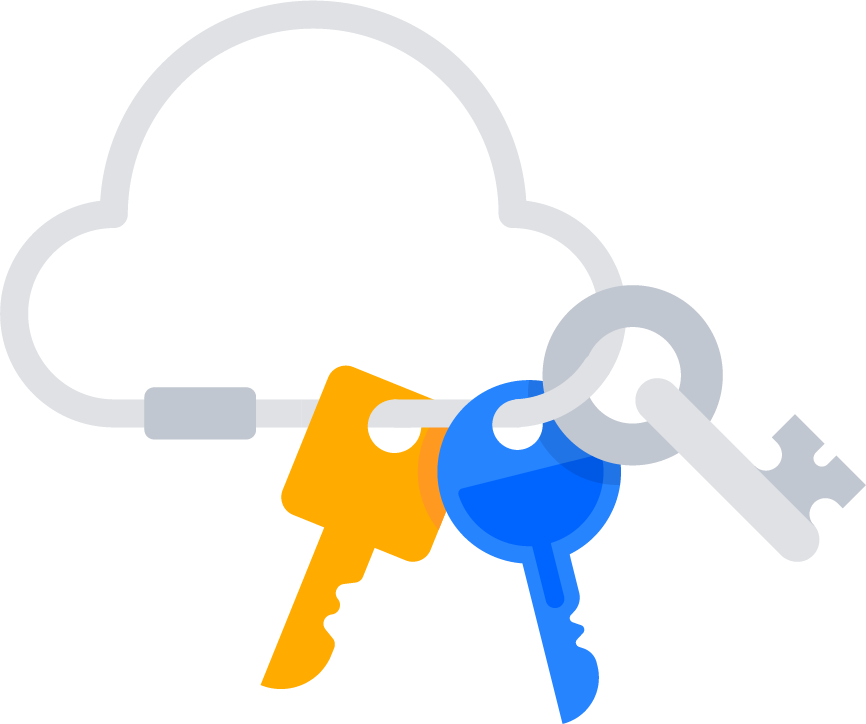Cloud-Schlüsselanhänger mit Schlüsseln