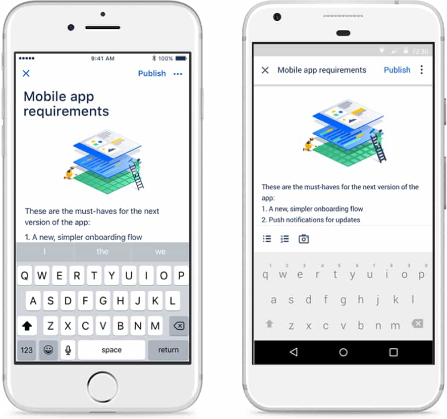 Aplikacja mobilna Confluence Cloud