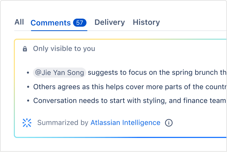 使用 Atlassian Intelligence 生成内容摘要