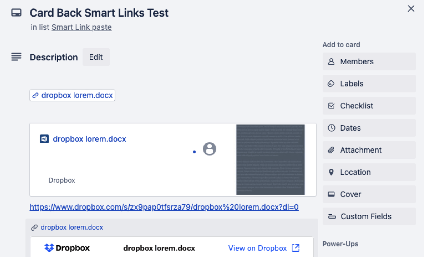 Dropbox から Trello に追加