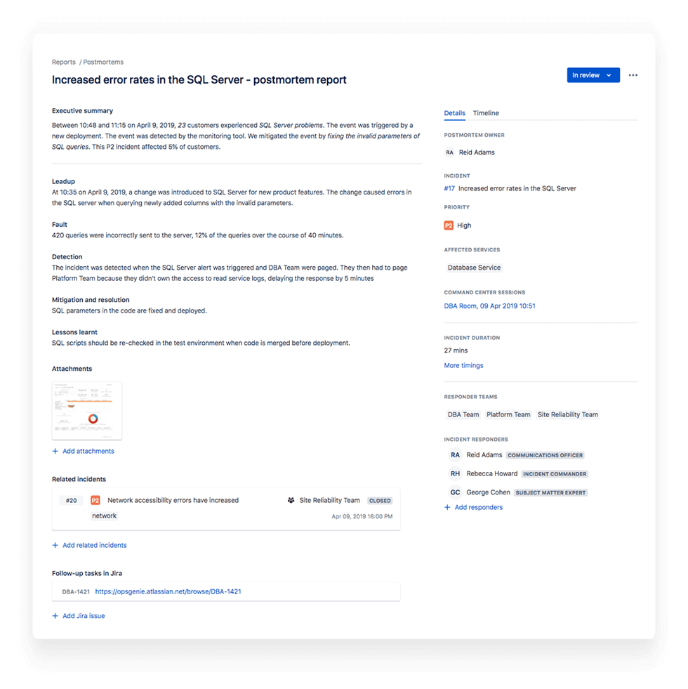 Instantané des post-mortems