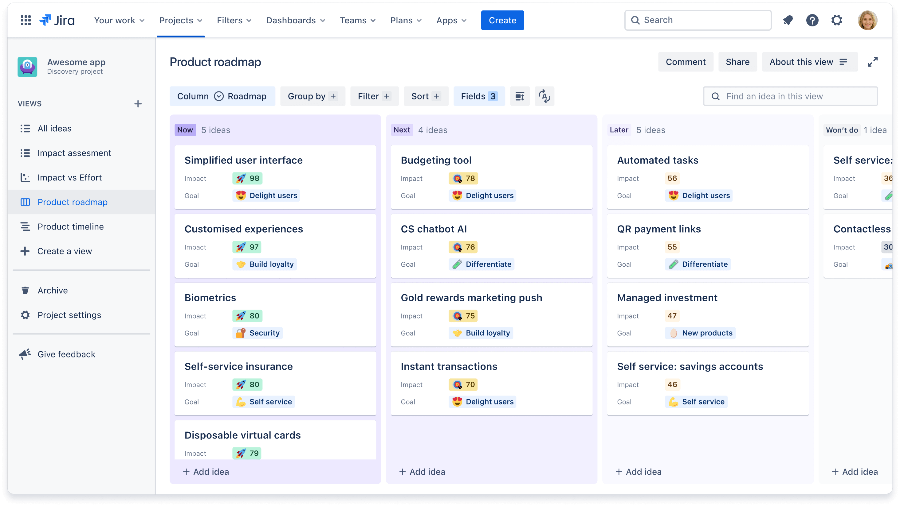 Jira Product Discovery 面板