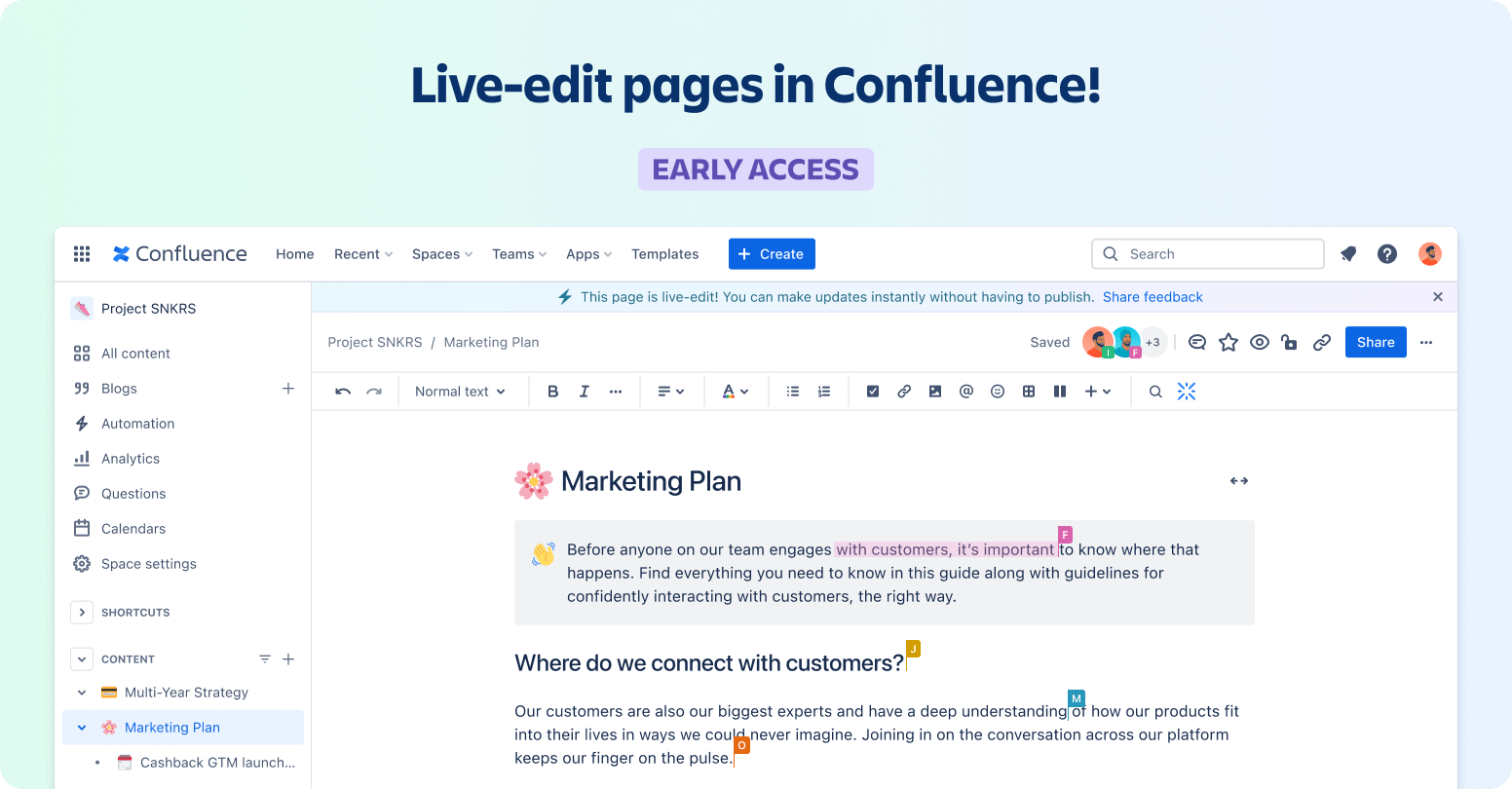 live edit in Confluence