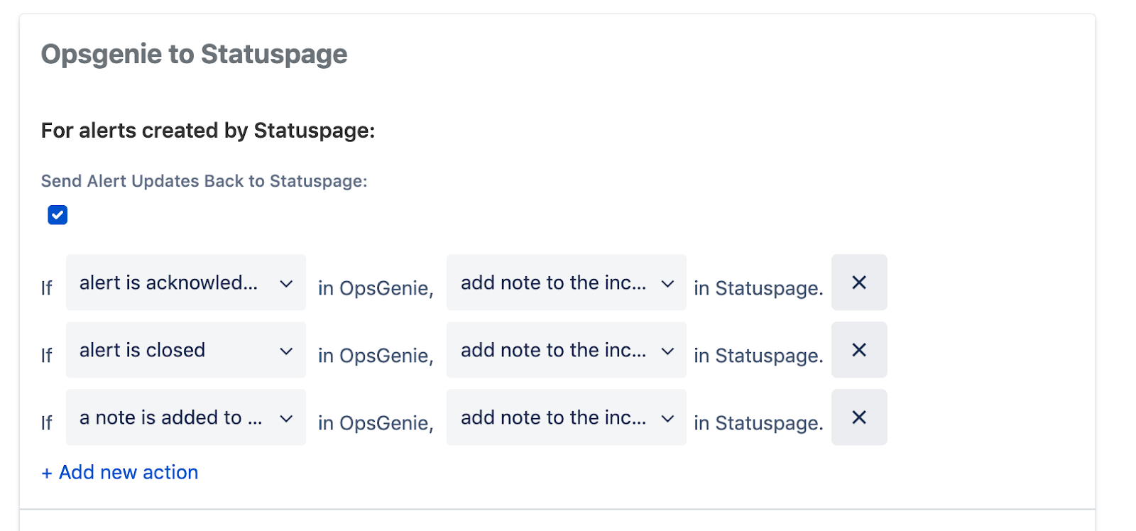 Alerts from opsgenie to statuspage