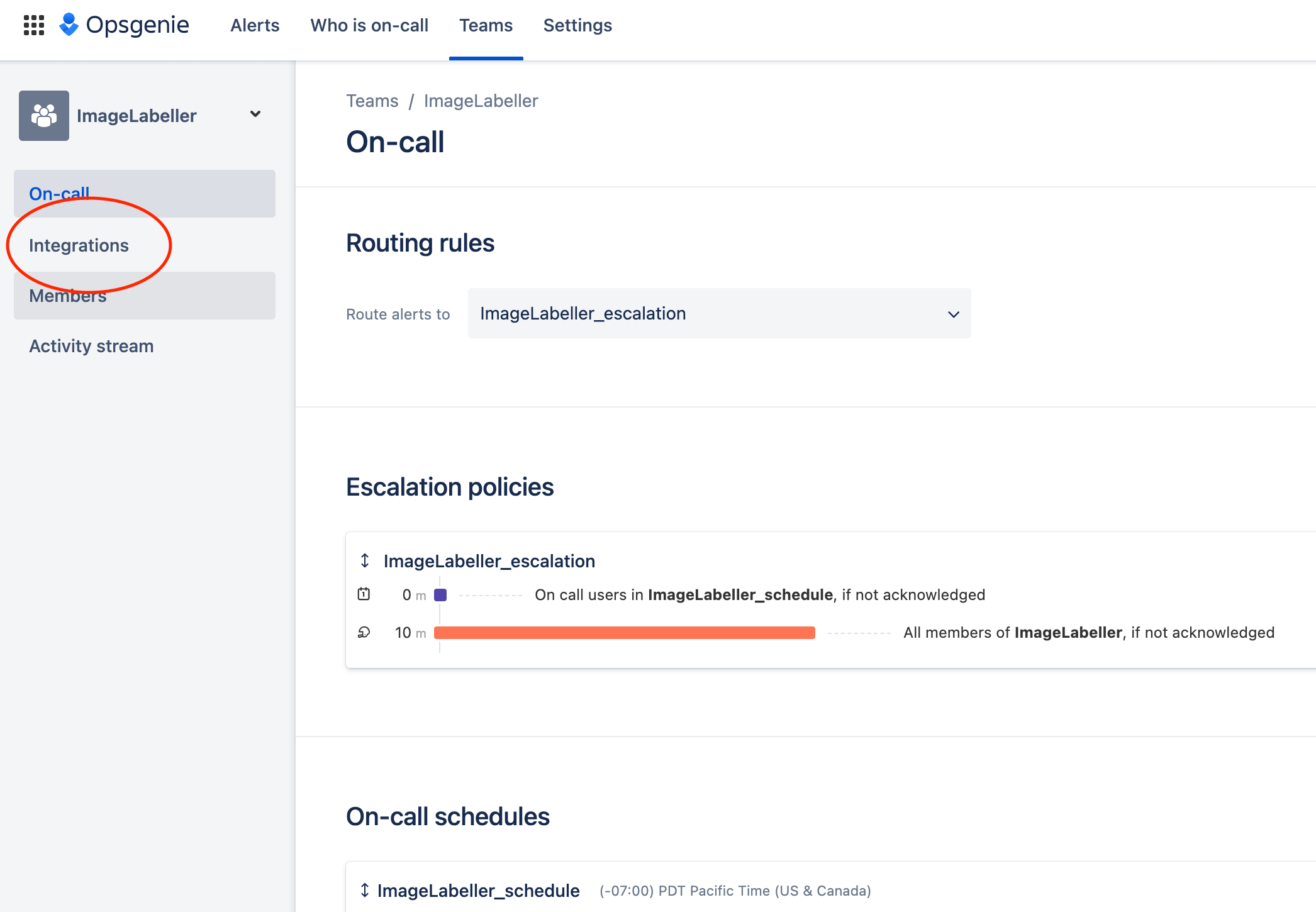 屏幕截图 opsgenie 集成