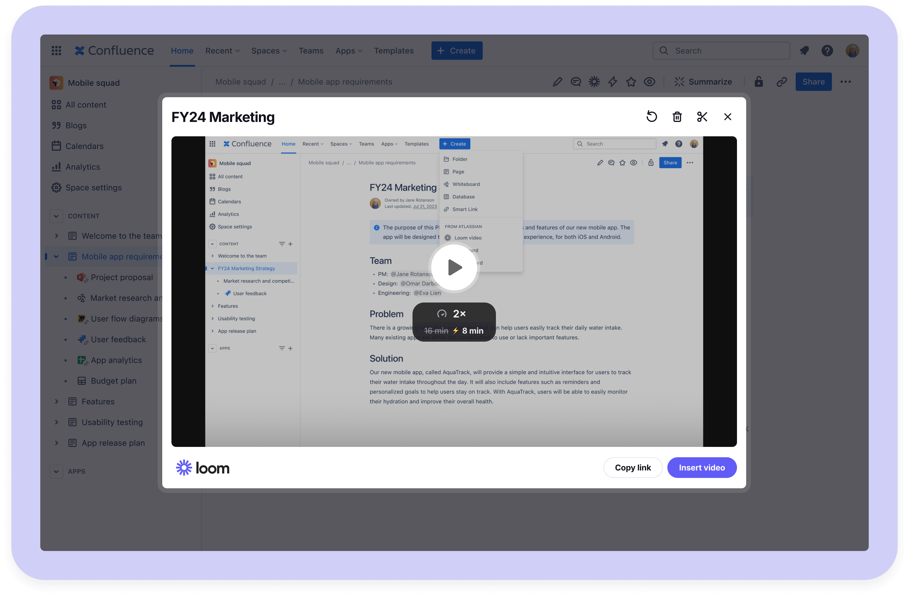 Loom dans Confluence