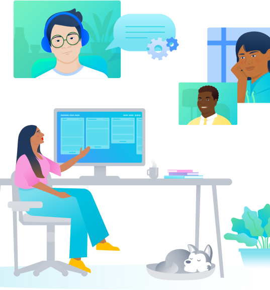 Illustration of remote workers