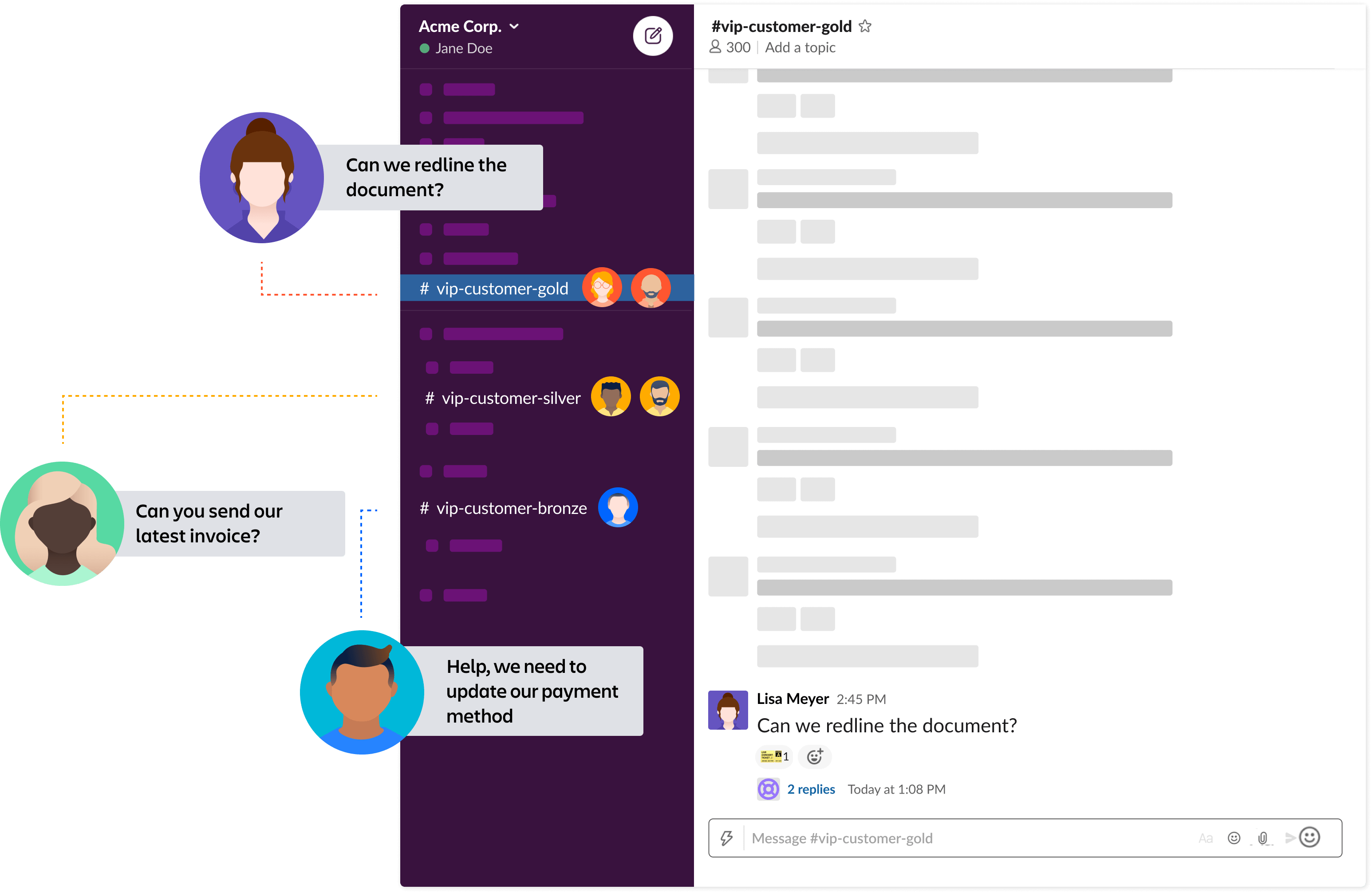 Answer tickets from Slack