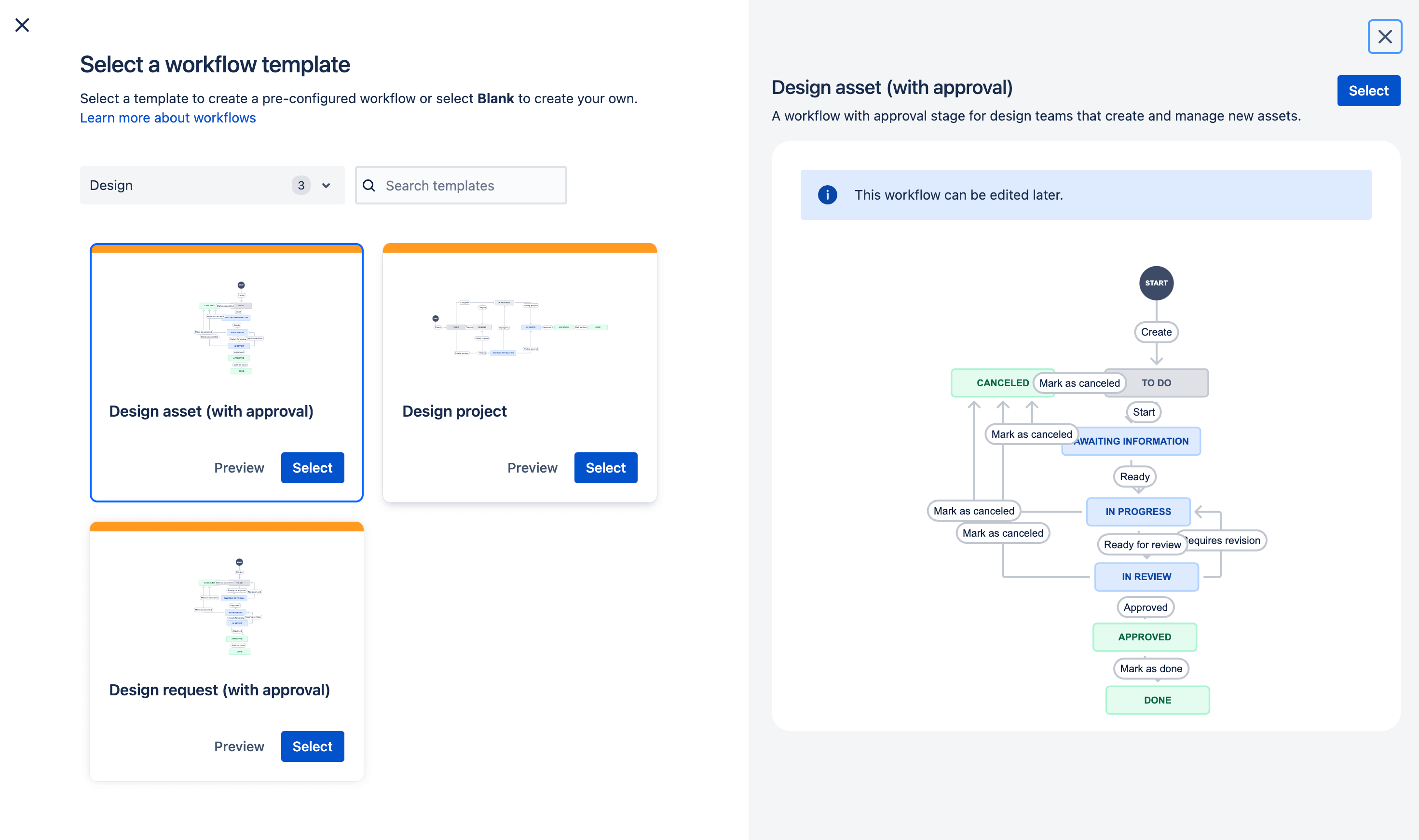 Capture d'écran des demandes de changements