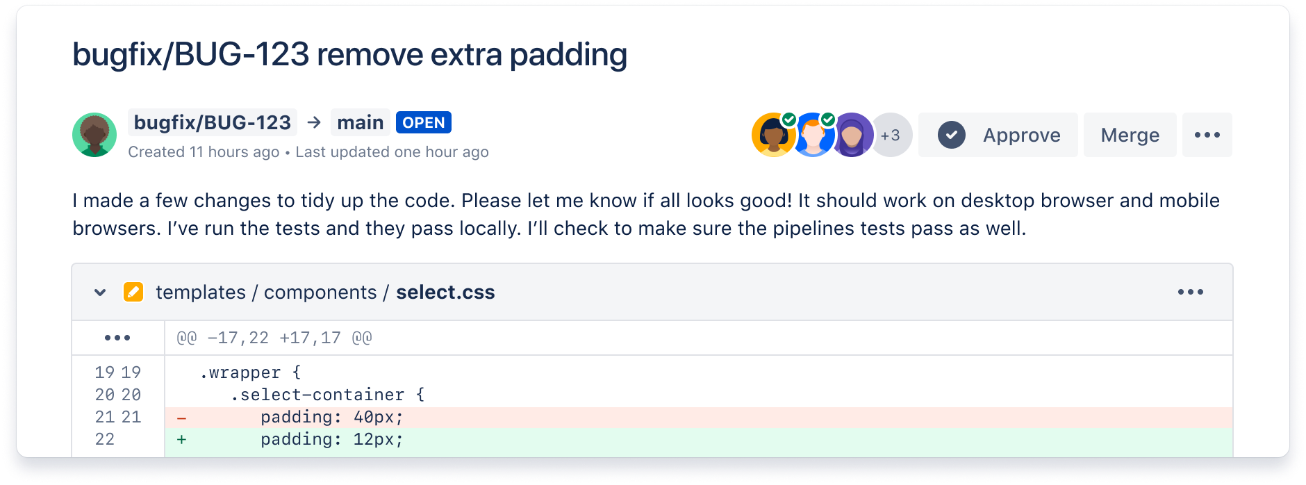 Bitbucket pull request example