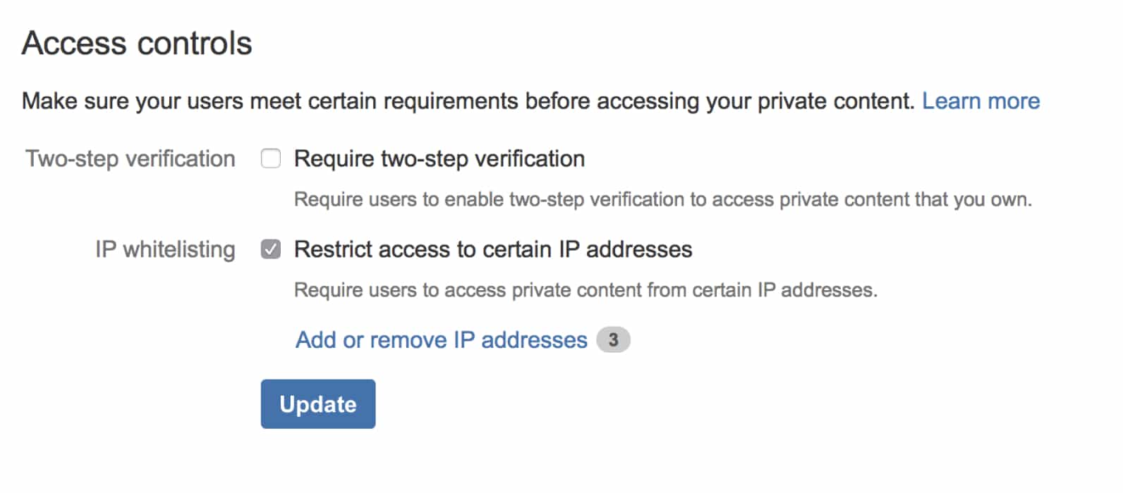 Lista de permissões de IP