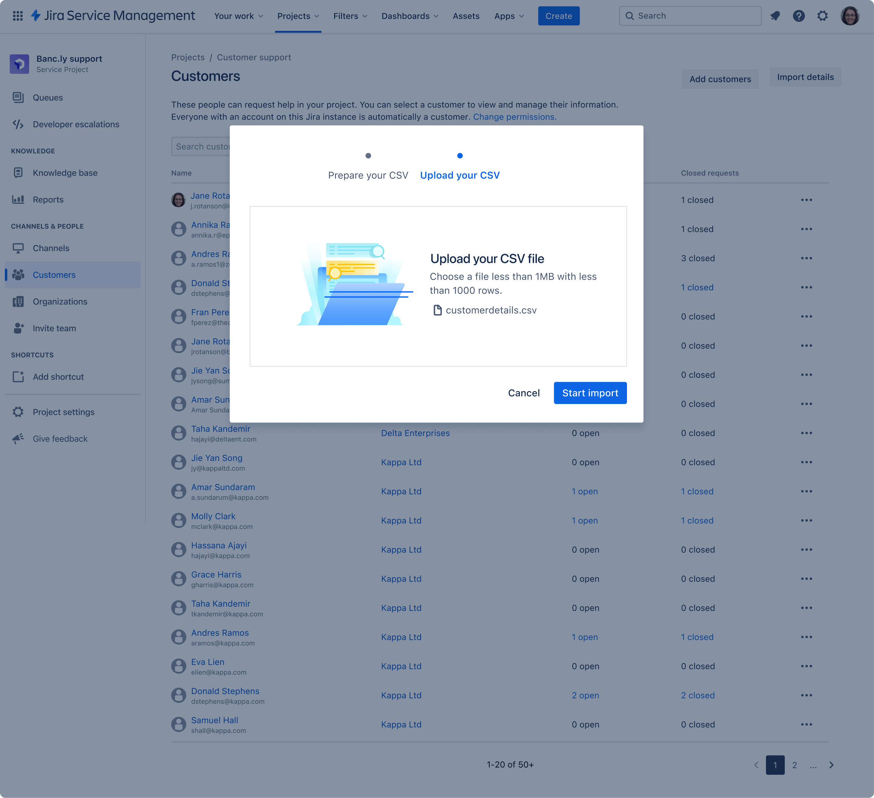 CSV 파일 업로드