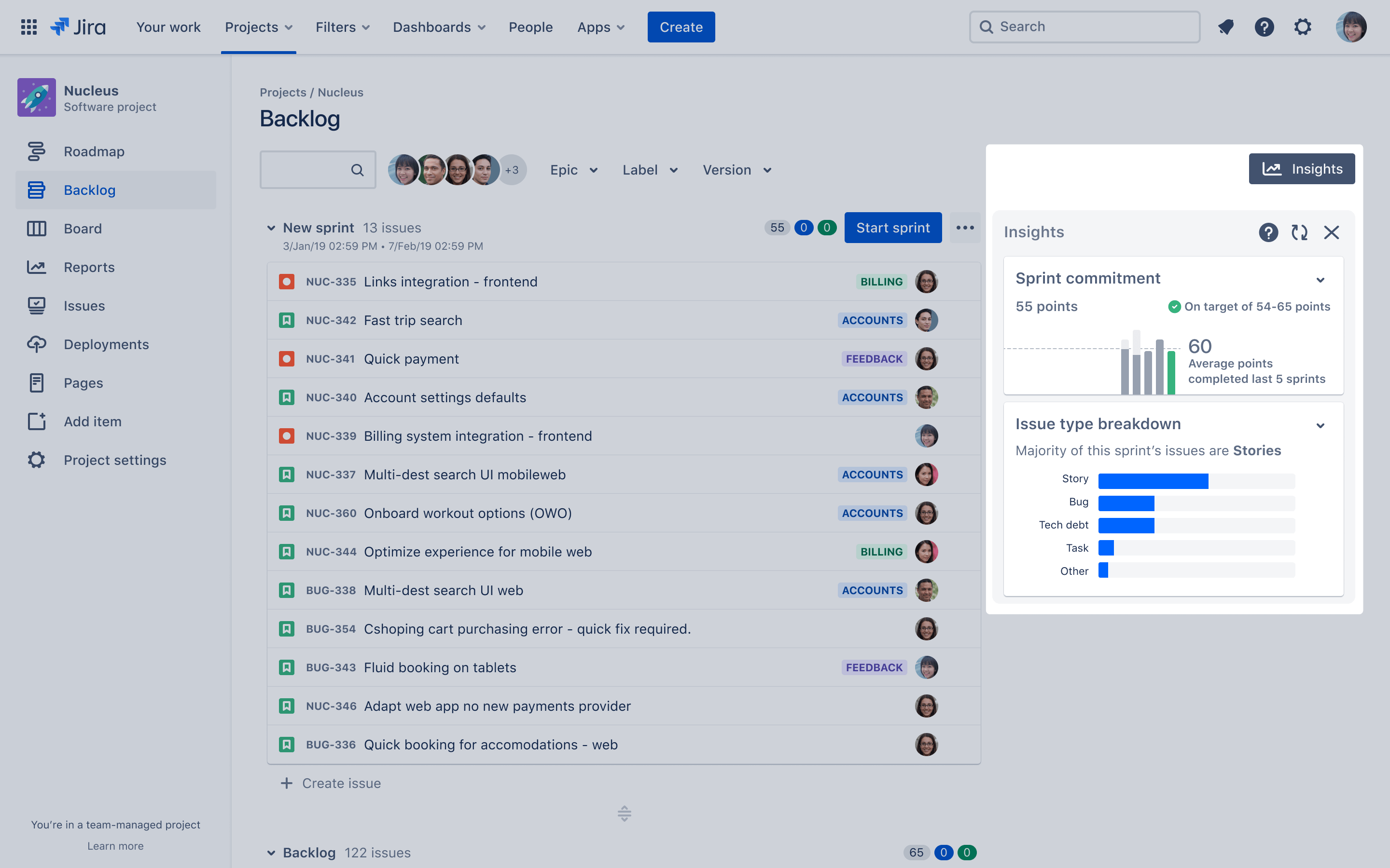 Inzicht in je backlog in Jira Software