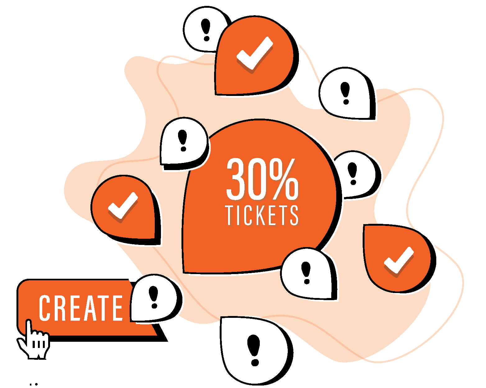 Create 30% tickets graphic