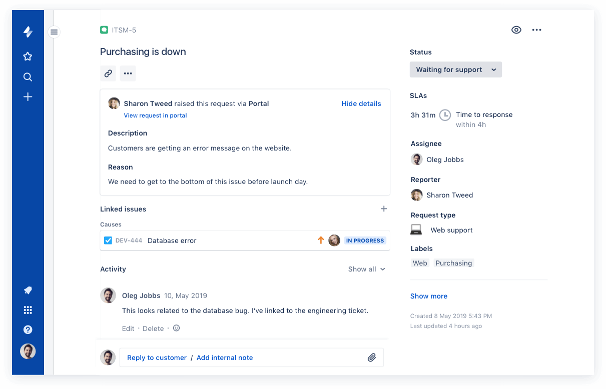 Atlassian Jira Service Desk 2 Ticket request help desk software