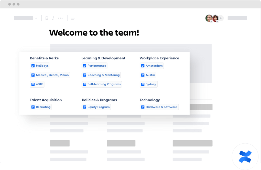 Welcome to the team confluence page