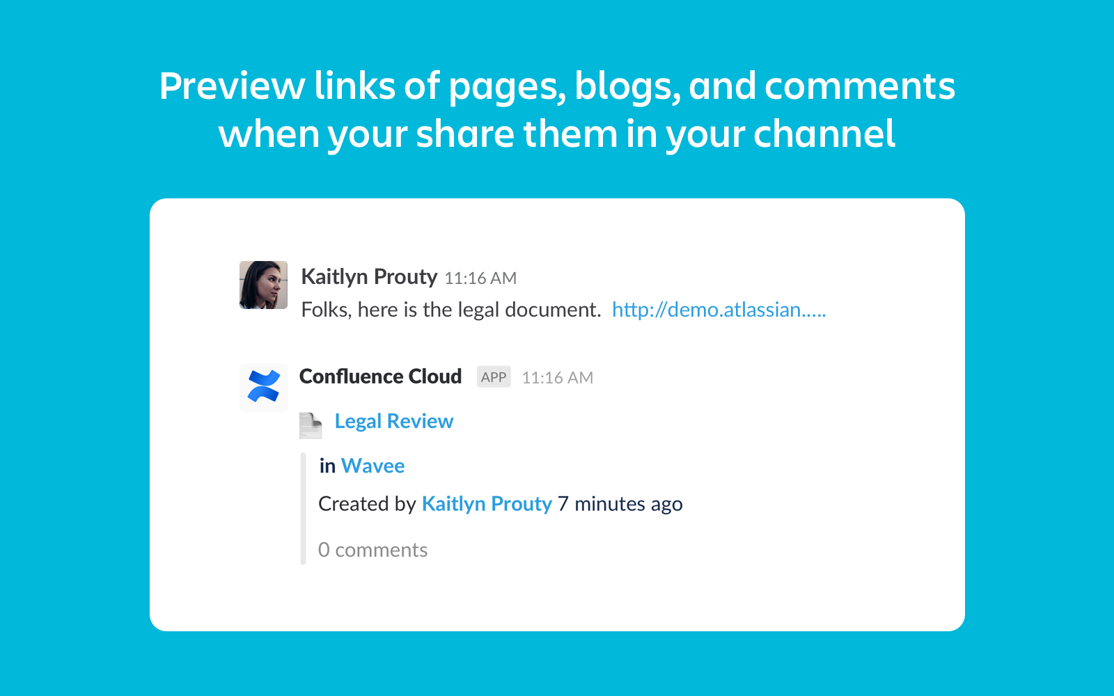 Preview Confluence blogs and pages from Slack