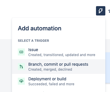 Schritt 1 beim Hinzufügen einer Automatisierung in Jira auf der Jira-Projektseite