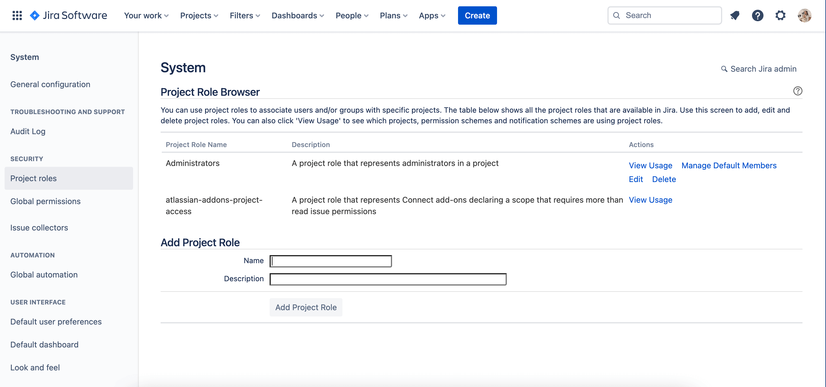 Dodawanie roli w projekcie