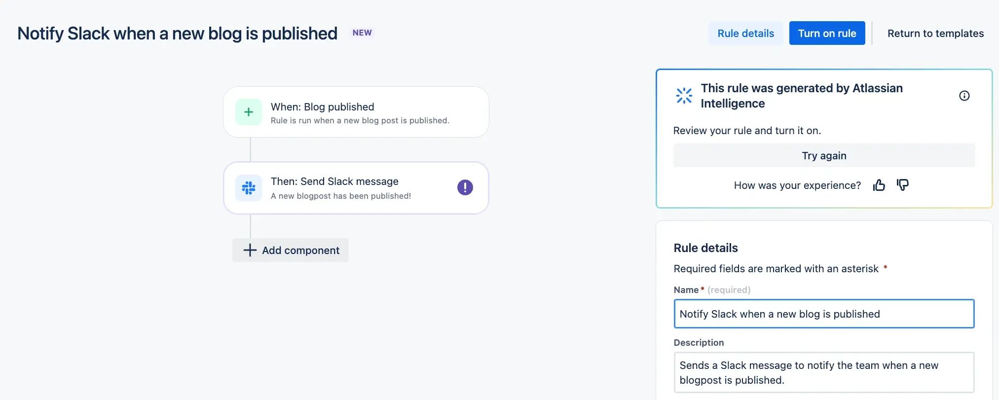 Beispiel für Atlassian-KI – nächster Schritt