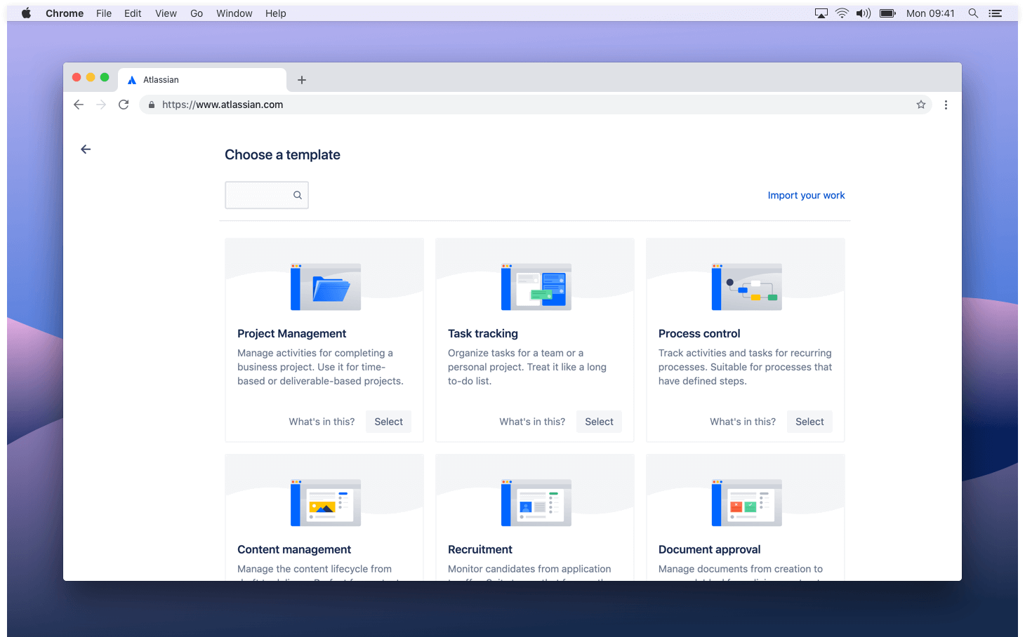 Business project templates