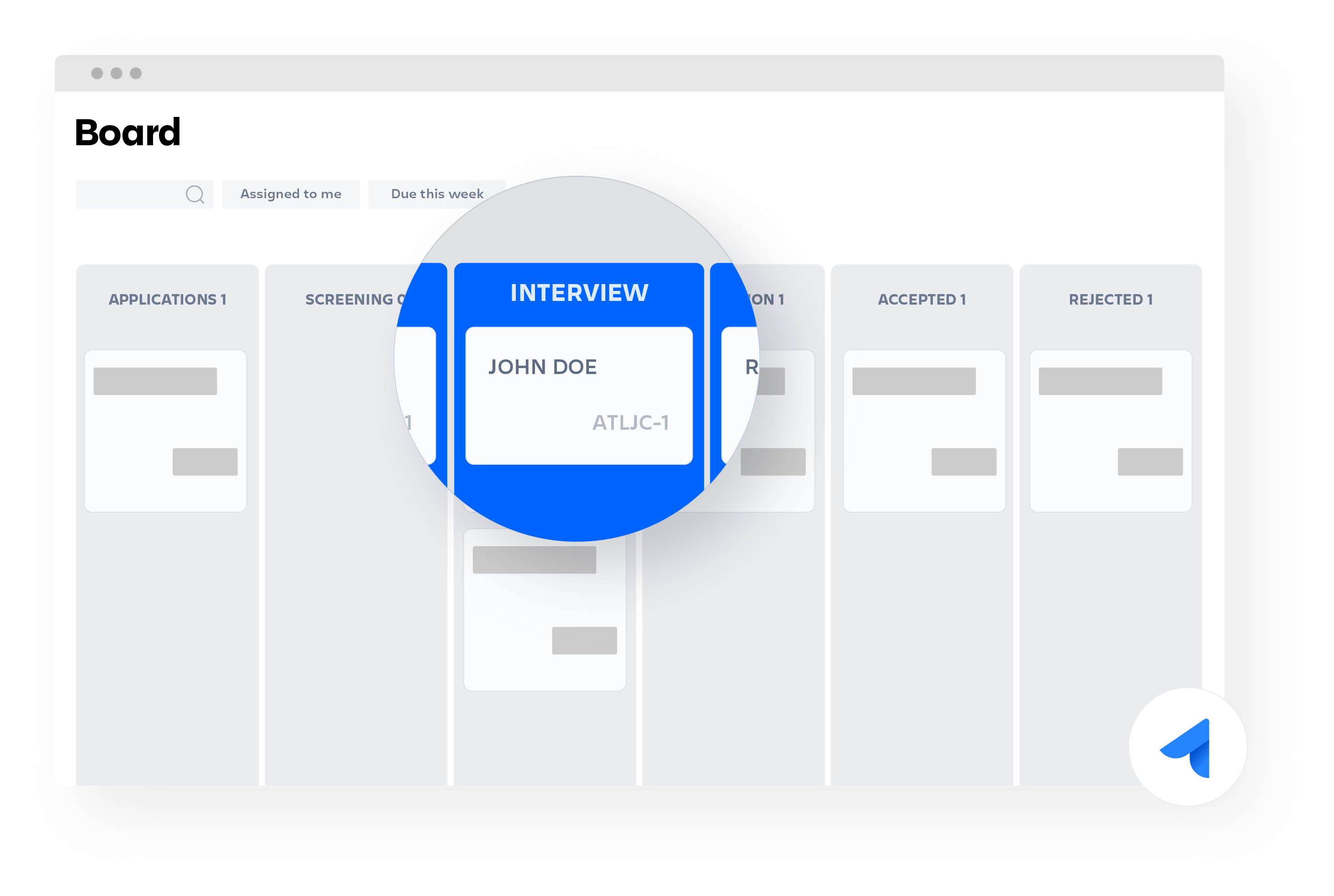 Jira Core-bord met sollicitatiegesprekbaan