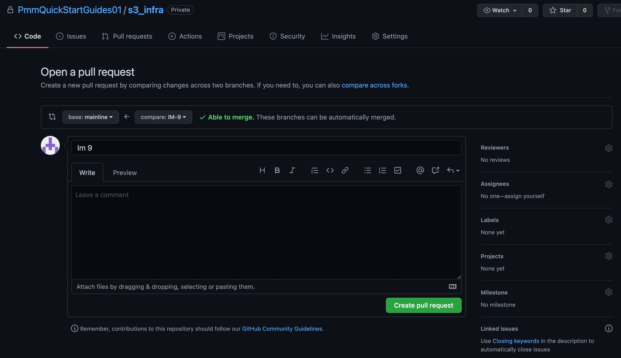 afbeelding een pull request aanmaken