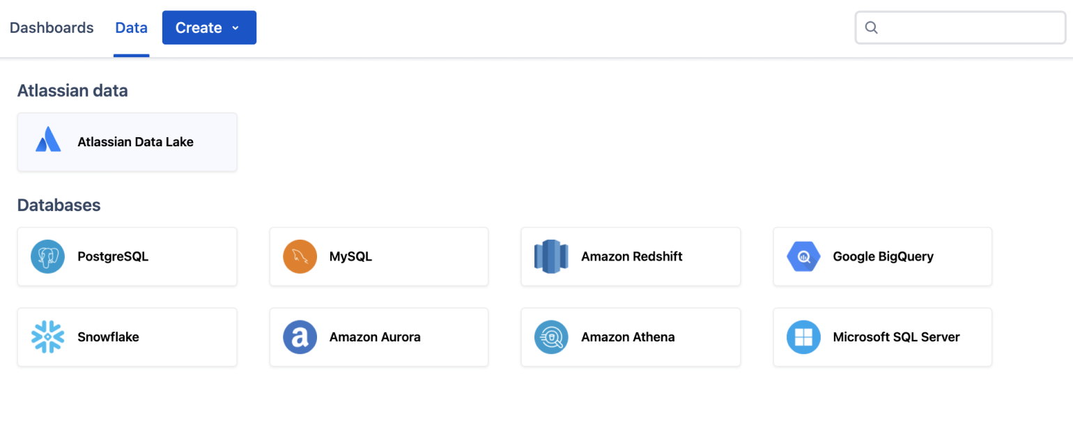 A screenshot shows how you can connect Atlassian data to databases outside of Atlassian.