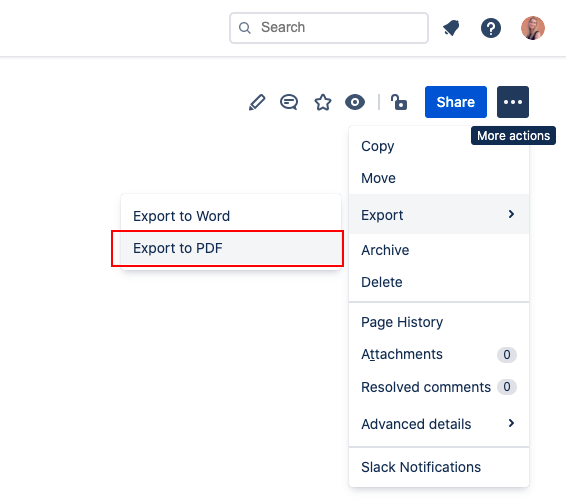 confluence is now able to export PDF