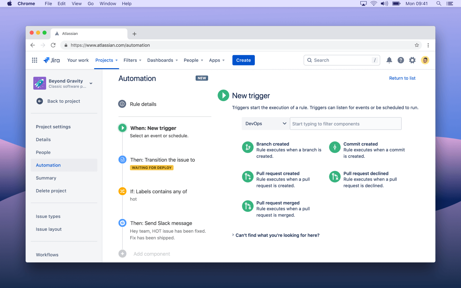 Automated collaboration screenshot