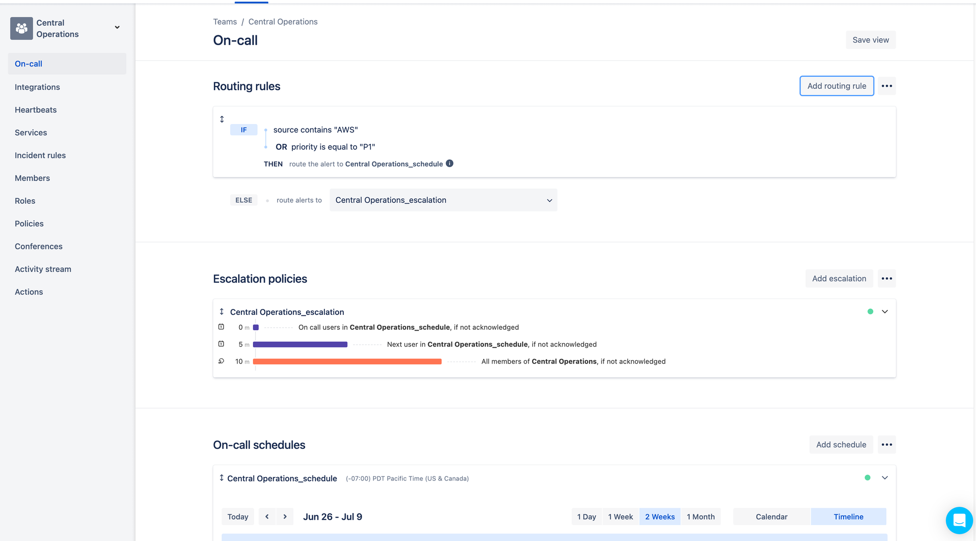 Setting on-call routing rules, escalation policies, and schedules in Jira Service Management