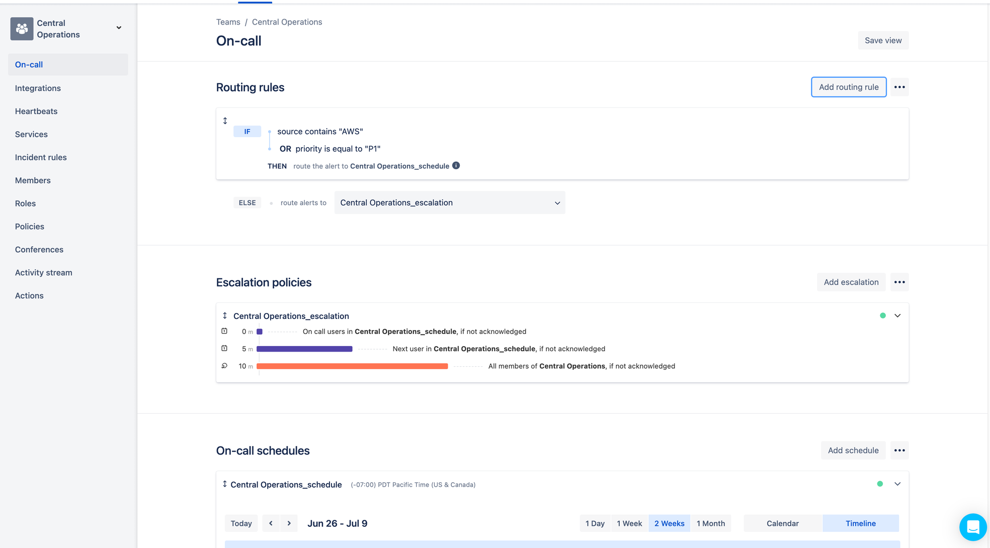 Bereitschafts-Weiterleitungsregeln, Eskalationsrichtlinien und Zeitpläne in Jira Service Management festlegen