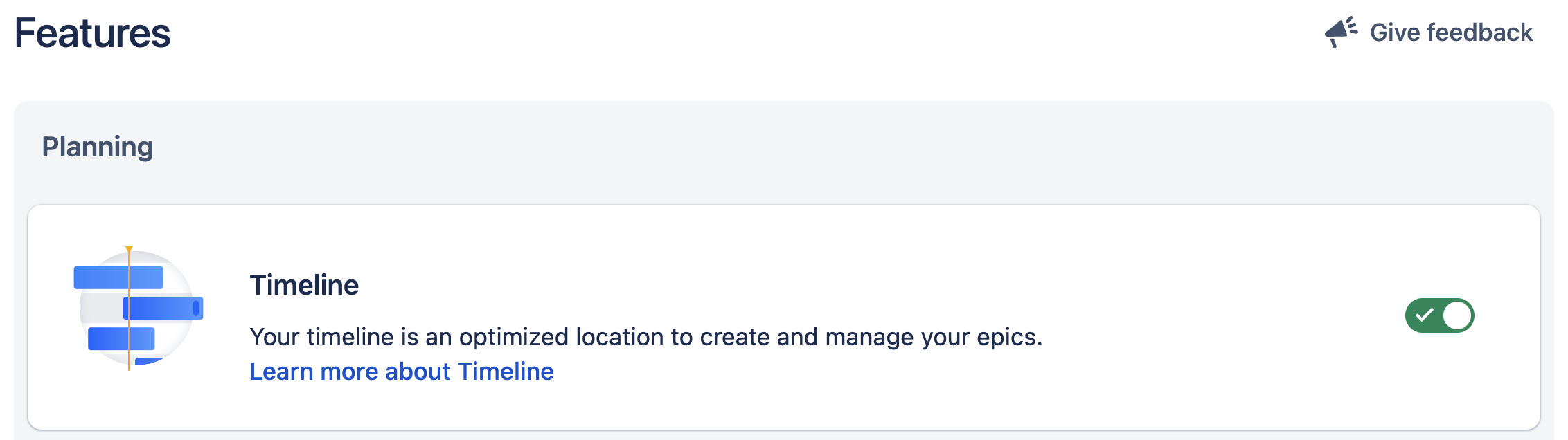 Włączanie osi czasu w Jira Software