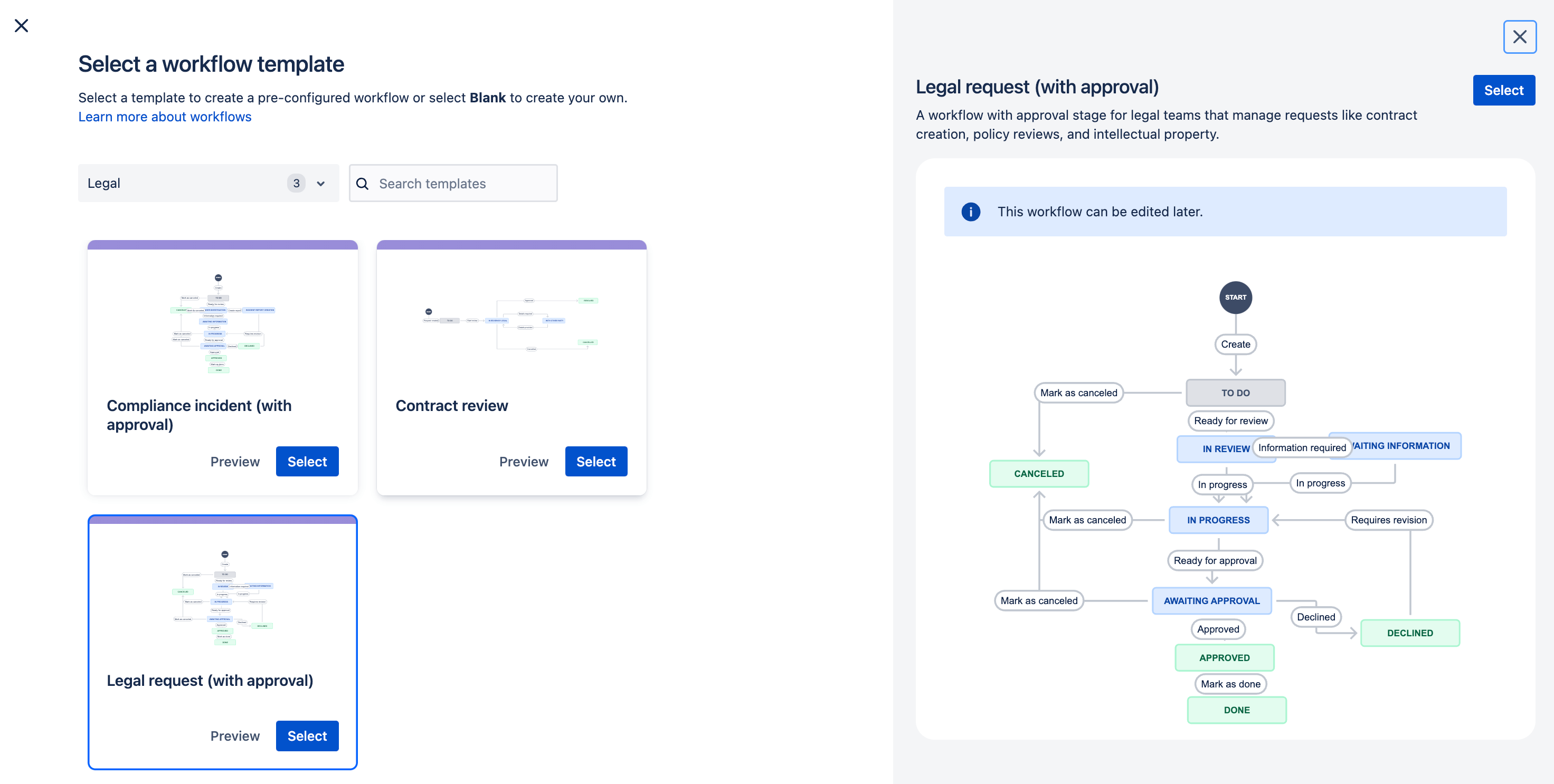 Captura de pantalla de solicitudes de cambio