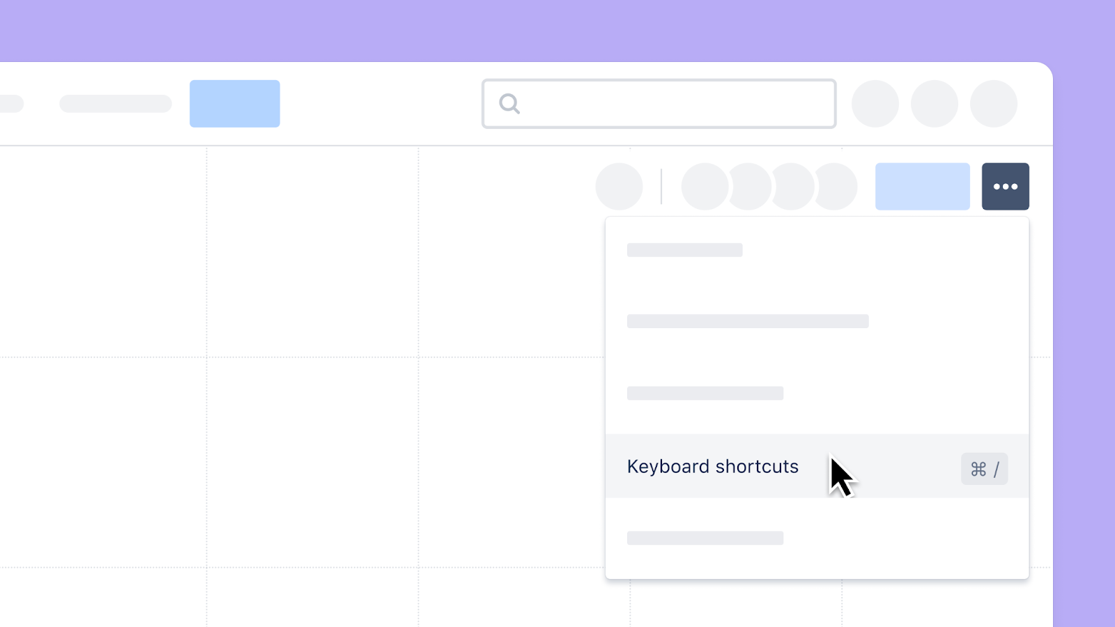Keyboard shortcuts example.