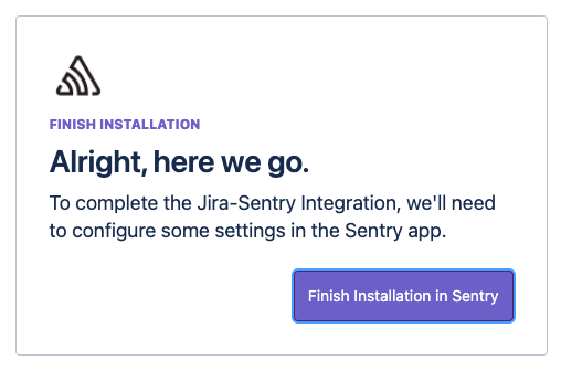 Finish installation in Sentry