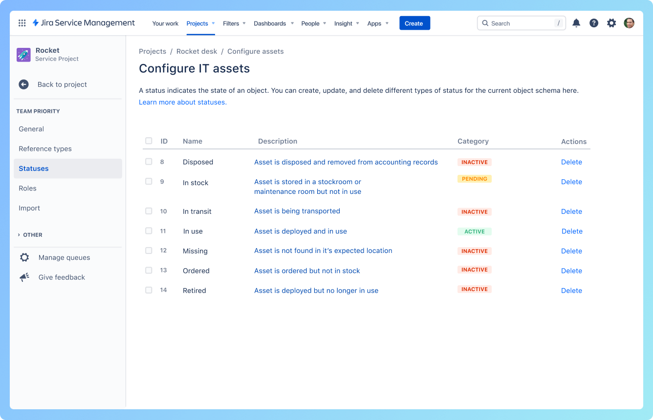 IT-assets configureren in Jira Service Management Premium