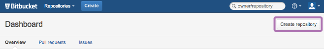 Create repository within Bitbucket