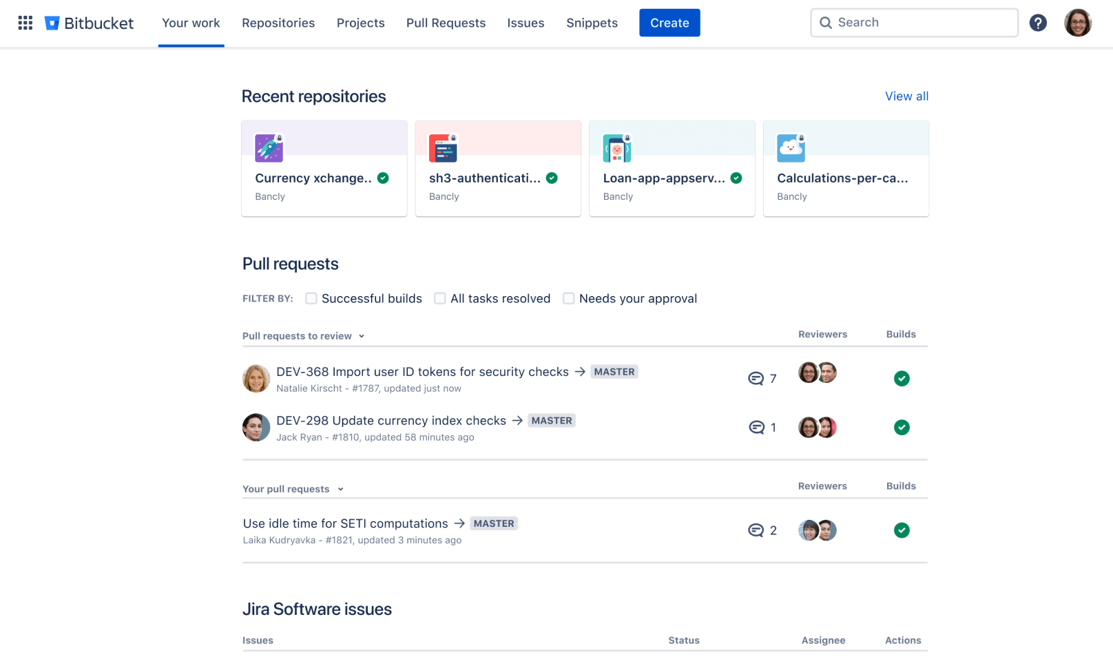 Bitbucket 仪表板