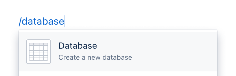 Opzione 3 per la creazione di un database.