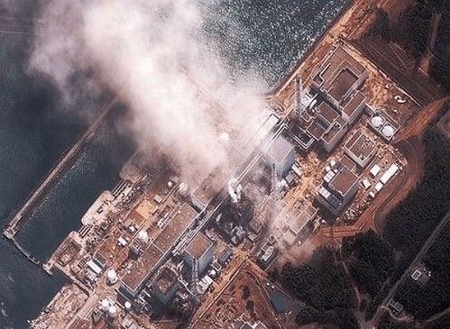 Aerial shot of Fukushima plant