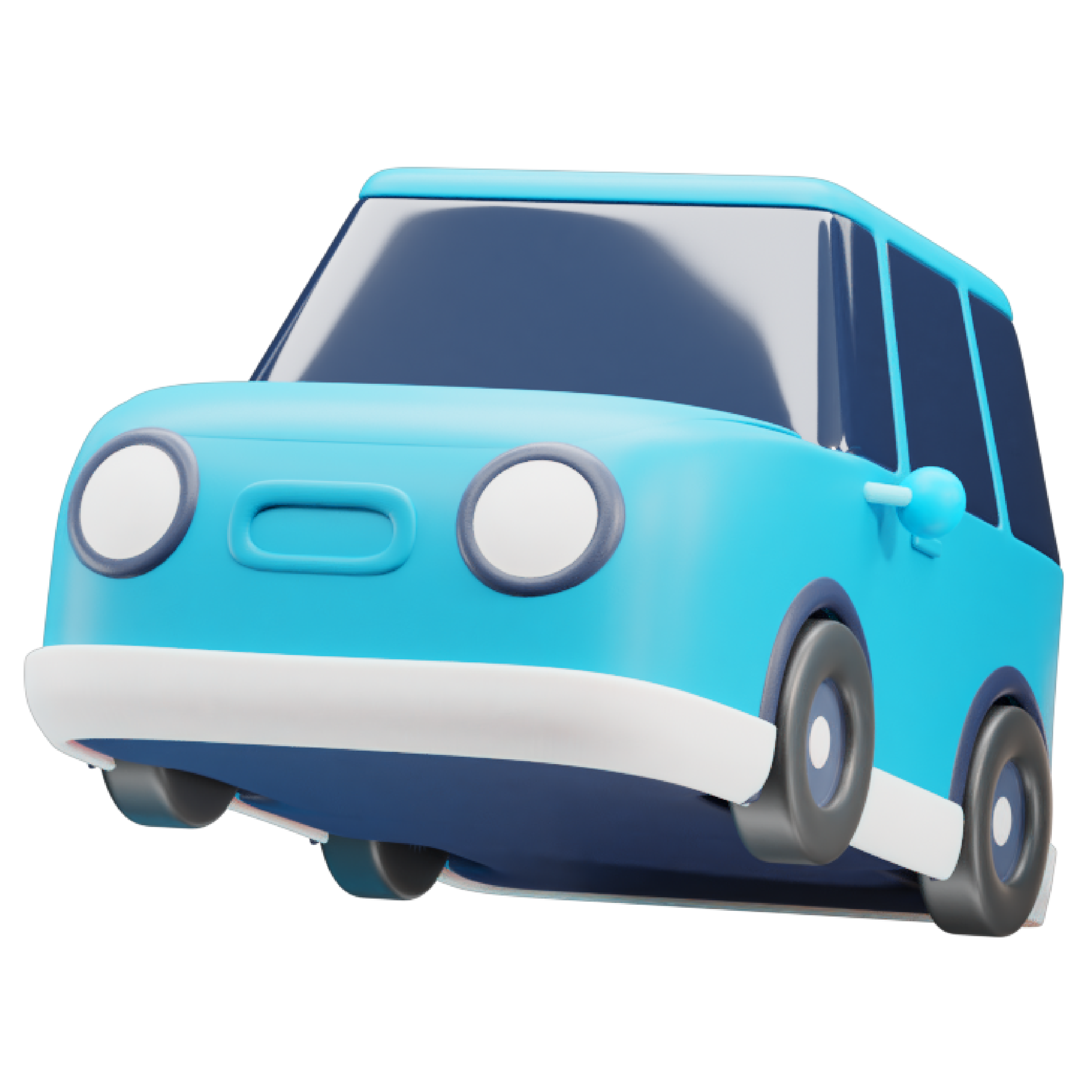 Ilustracja przedstawiająca niebieski samochód