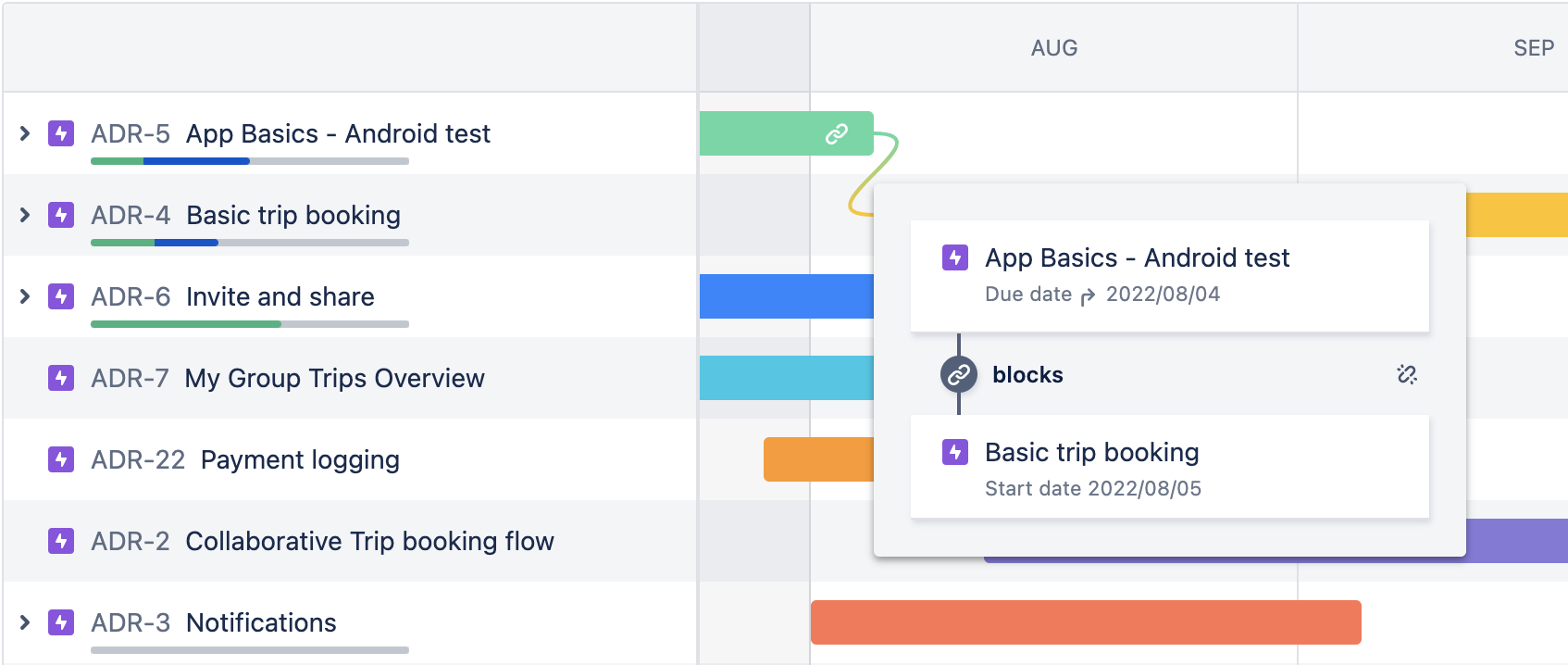 Jira 내의 종속성