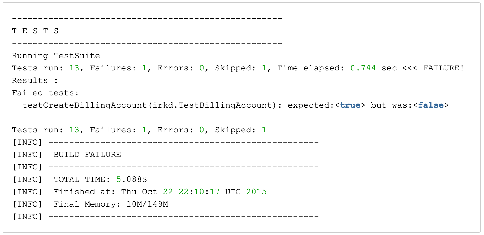 Parallel test build failure screenshot