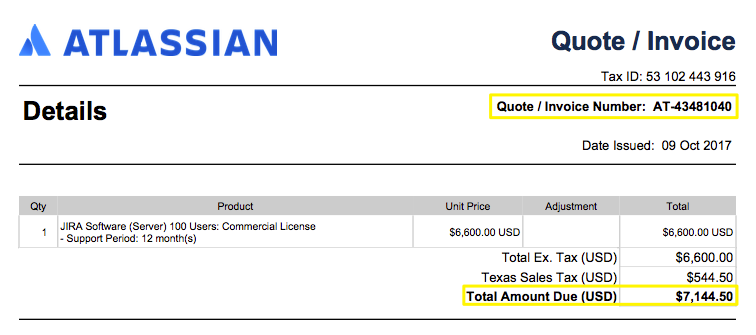 Atlassian Quote Sample