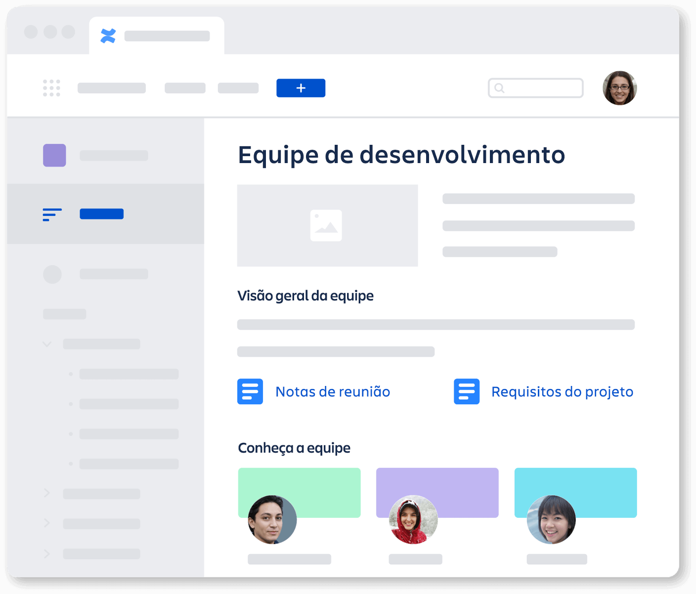 Gráfico do espaço da equipe de desenvolvimento