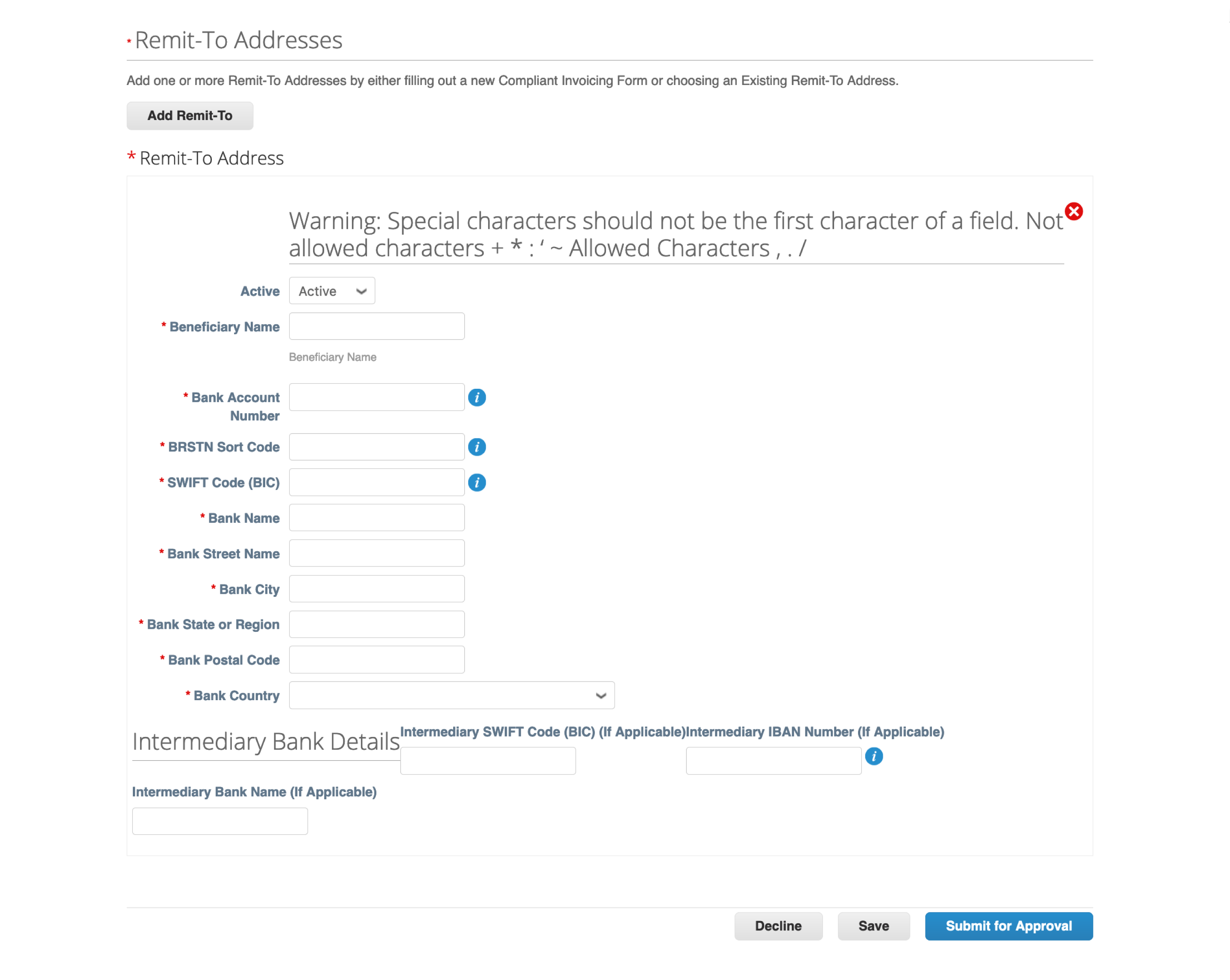 Philippines Domestic Remit-To Address forms Coupa Supplier