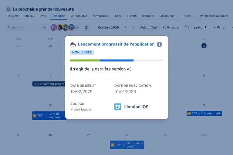 Module de date de livraison partagée dans Jira